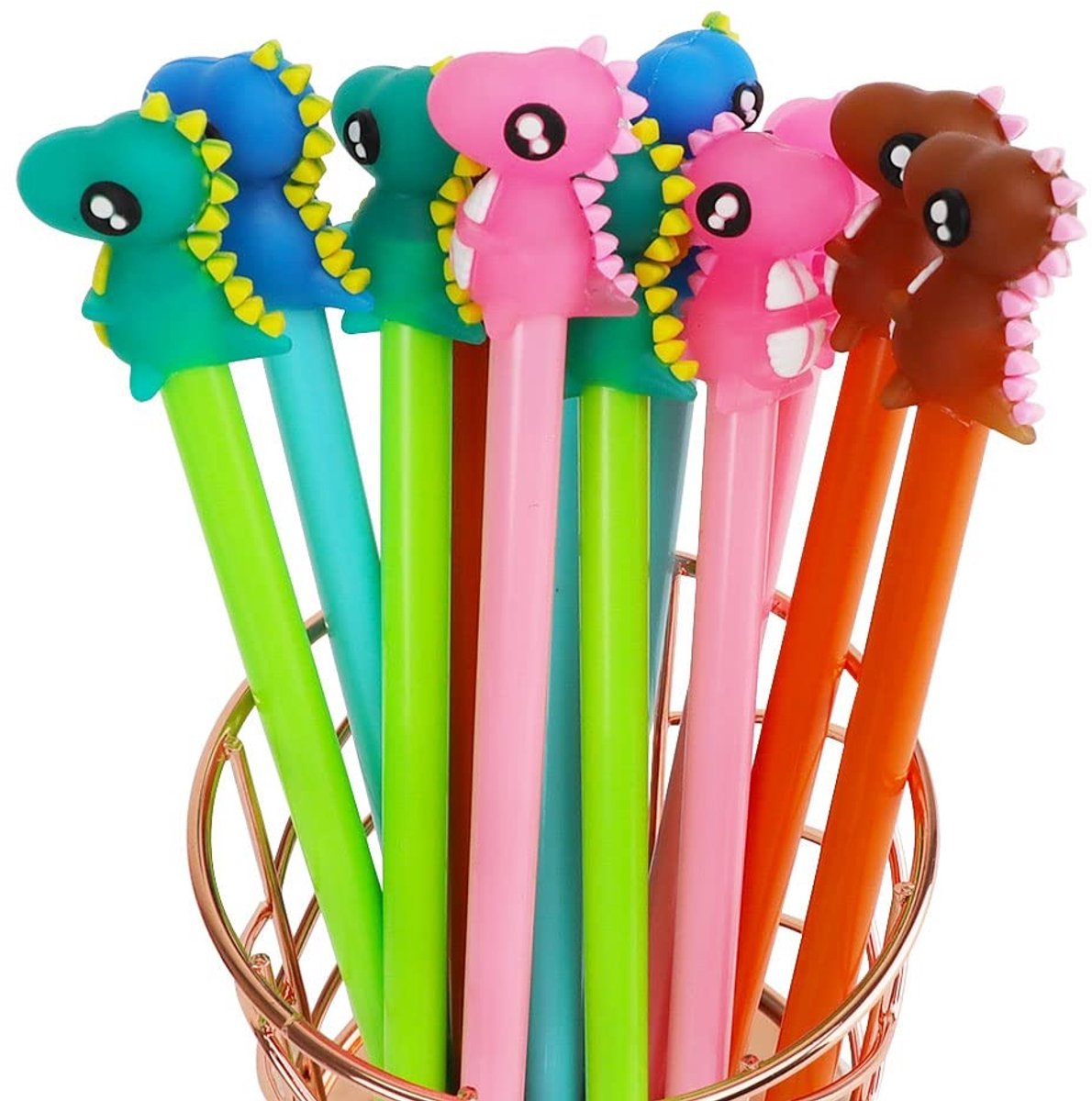 Solidchoice - Set van 12 Kawaii Balpennen, Zwart Gelinkt
