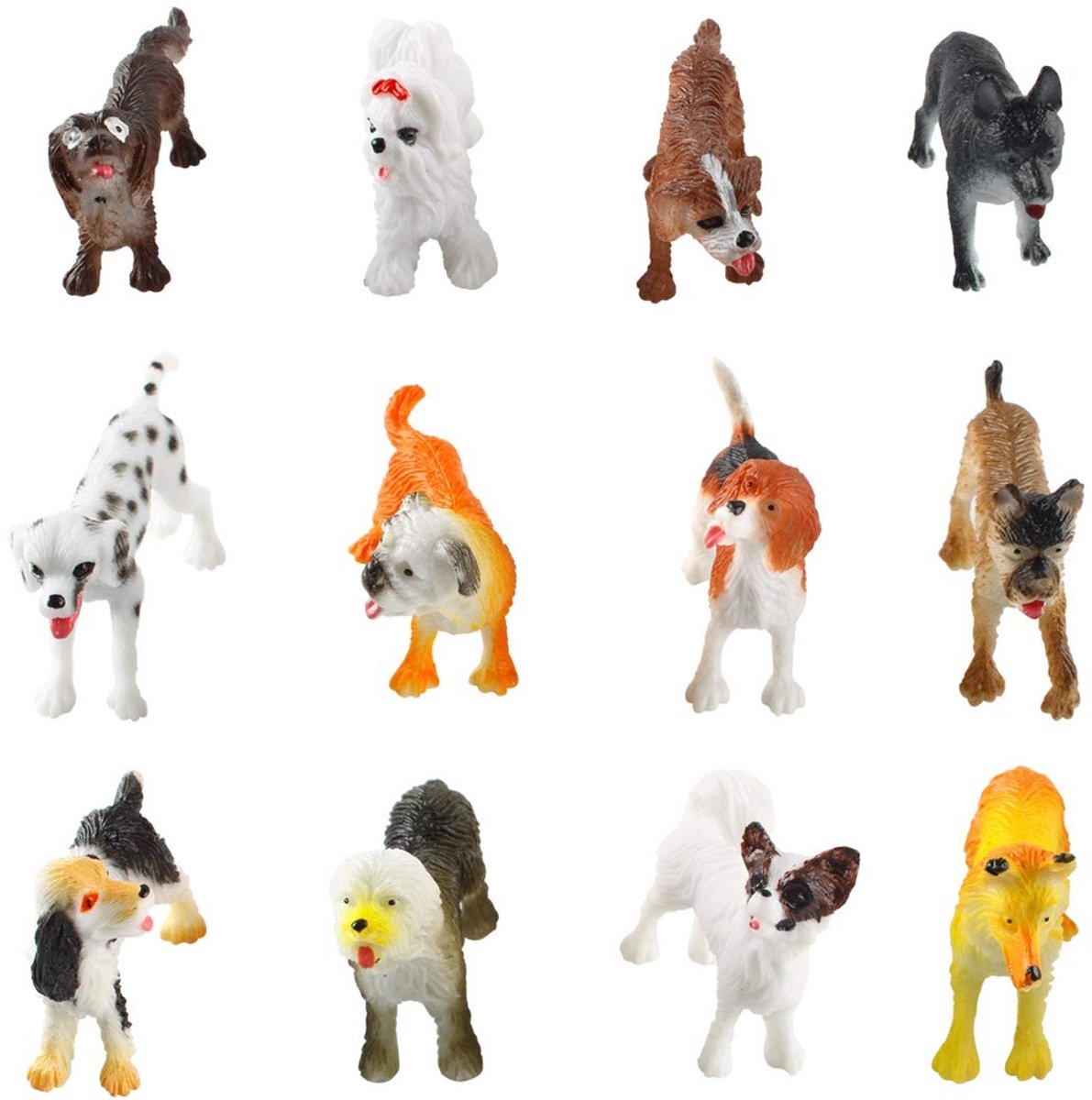 Solidchoice - Set van 12 Mini Plastic Dierenmodelletjes voor Kinderen