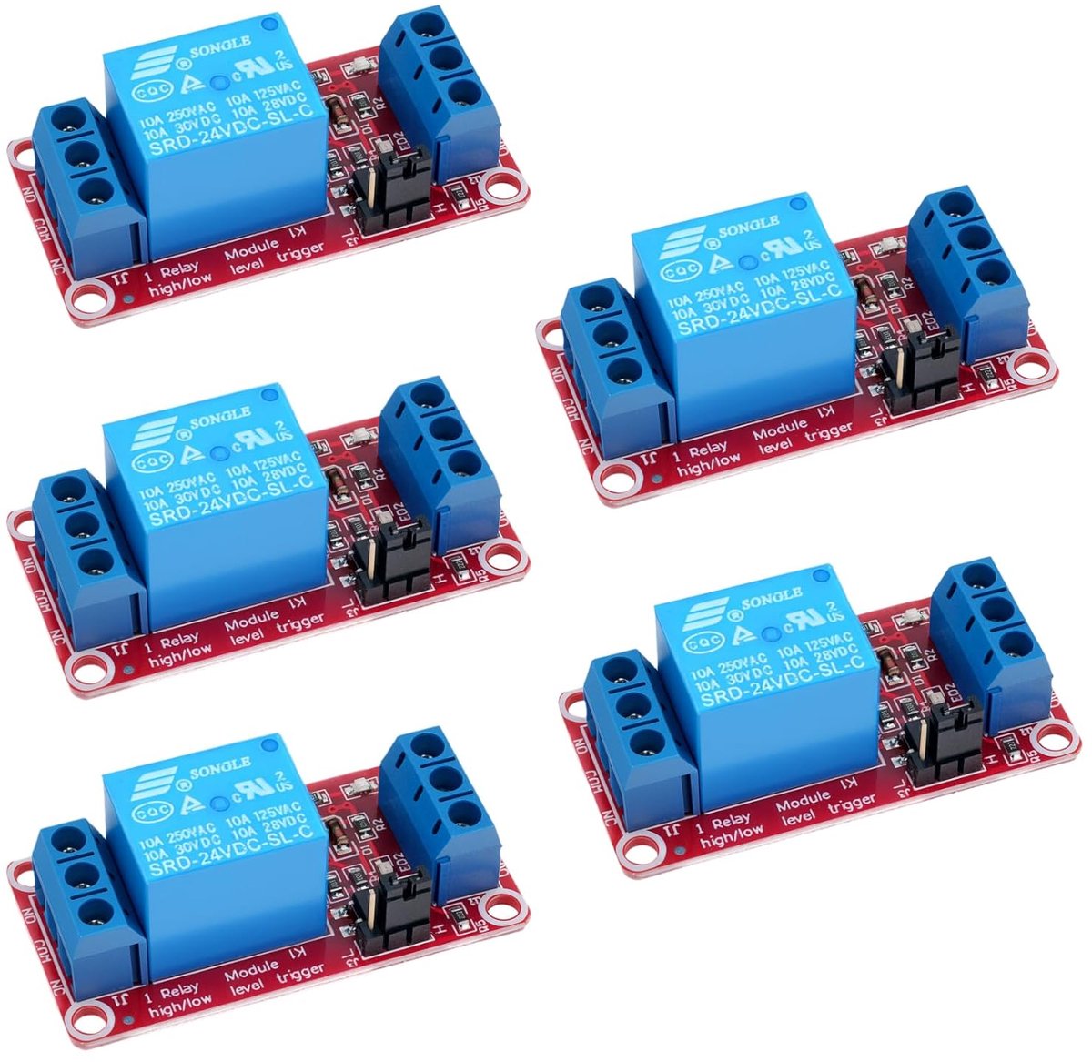 24V relaismodule 1 kanaal - 250V AC/10A - optische isolatie - veilig schakelen van apparaten - ShopVlot