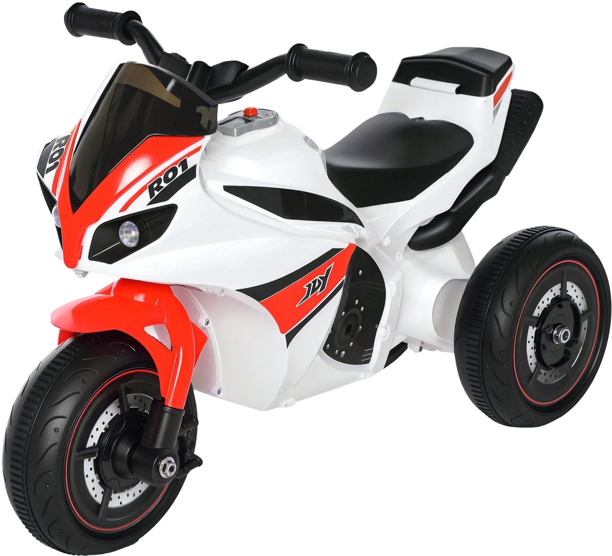 Loopmotor voor Kinderen 18-36 Maanden – Met Muziek & Licht tot 20 kg – Wit/Rood