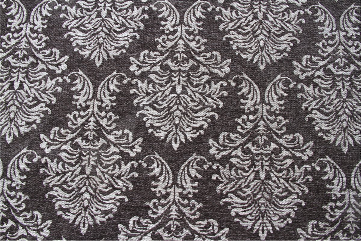 Padiro laagpolig vloerkleed 200 x 290 cm - grijs - elegant vintage ornament design - geschikt voor vloerverwarming - van polyester