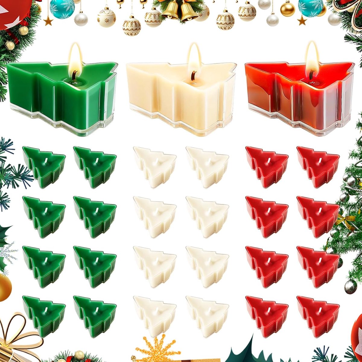 theelichten 24 stuks - aluminium omhulsel - kerstdecoratie - schoon en gelijkmatig branden - ShopVlot
