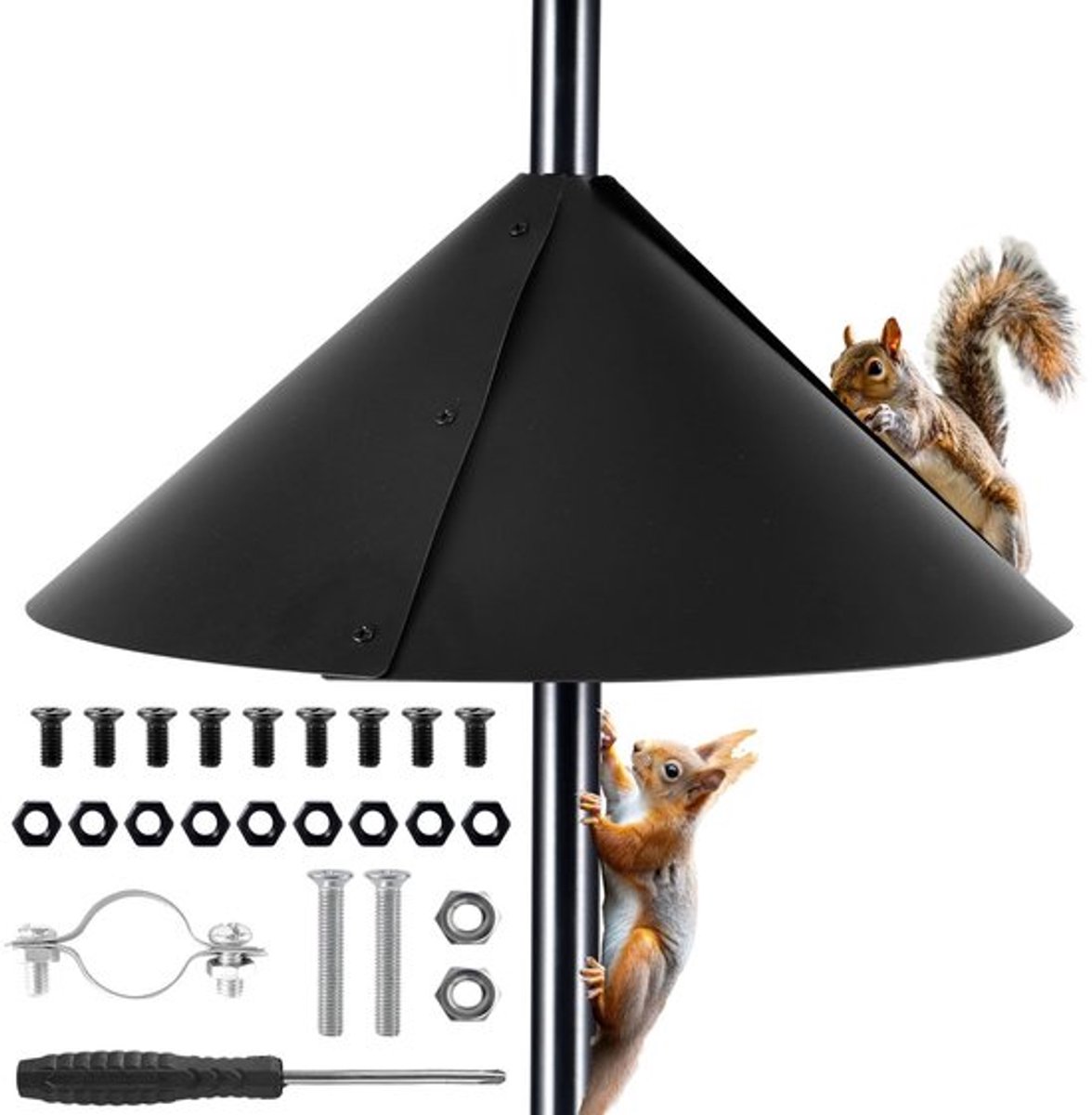 Eekhoorn Schot voor Vogelvoer, 45cm Grote Plastic Wikkel Rond Eekhoorn Schot Eekhoornbeschermers voor Vogelvoeders voor Buiten Beschermt Hangende Vogelvoeders en Palen