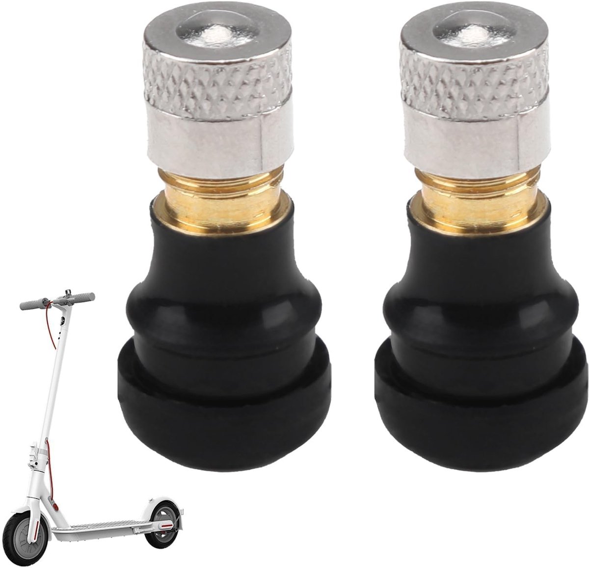 Solidchoice - Tubeless Ventielen voor E-Scooters, Set van 2 met Rechte Ontwerp