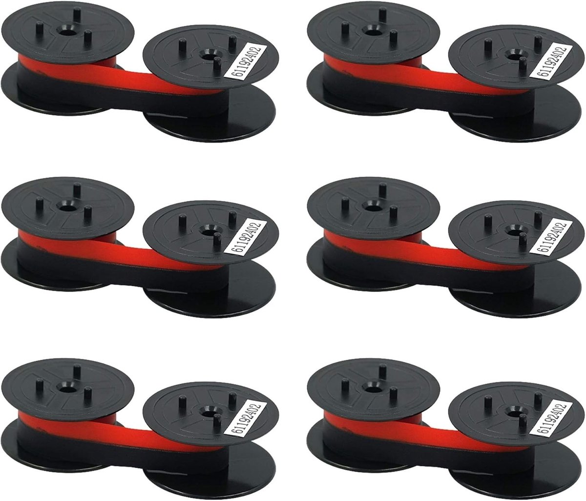 Solidchoice - Set van 6 Vervangende Printer Ribbons, Zwart en Rood
