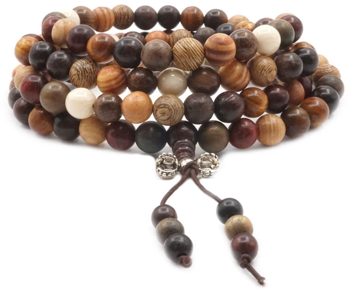 Solidchoice - 8mm Tibetaanse Houten Kralenarmband voor Meditatie