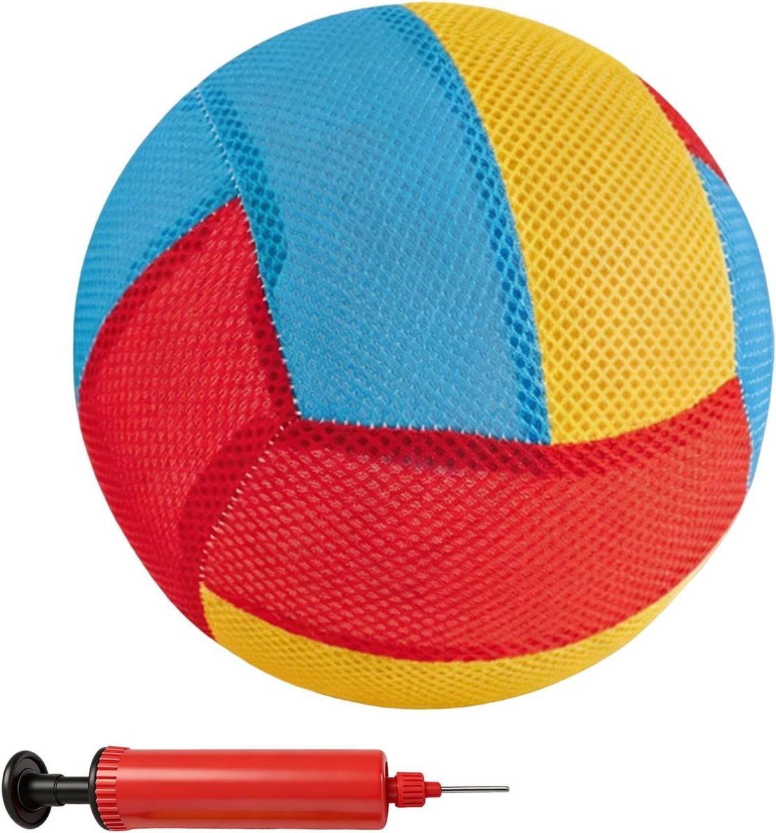 Beachvolleybal - Rood en Blauw - 17 cm - Soft Touch Opblaasbare Volleybal met Pomp - Voor Strand en Zwembad