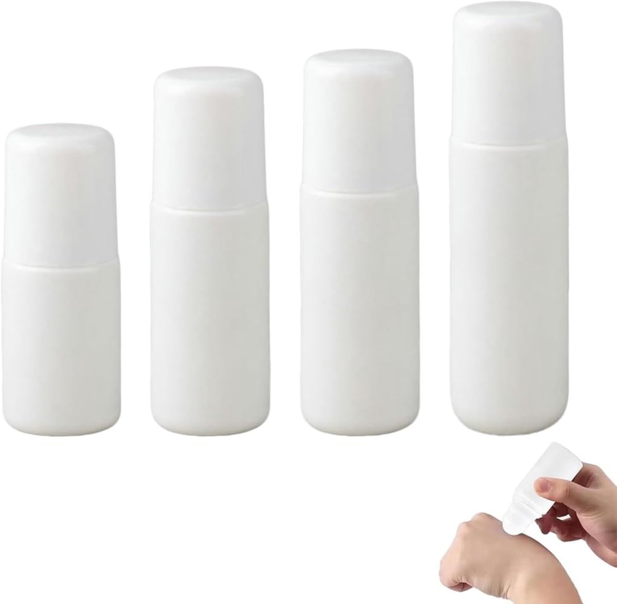 Deorollers set van 4 - 30/50/60/80 ml - herbruikbare flessen - eenvoudig aan te brengen - ShopVlot