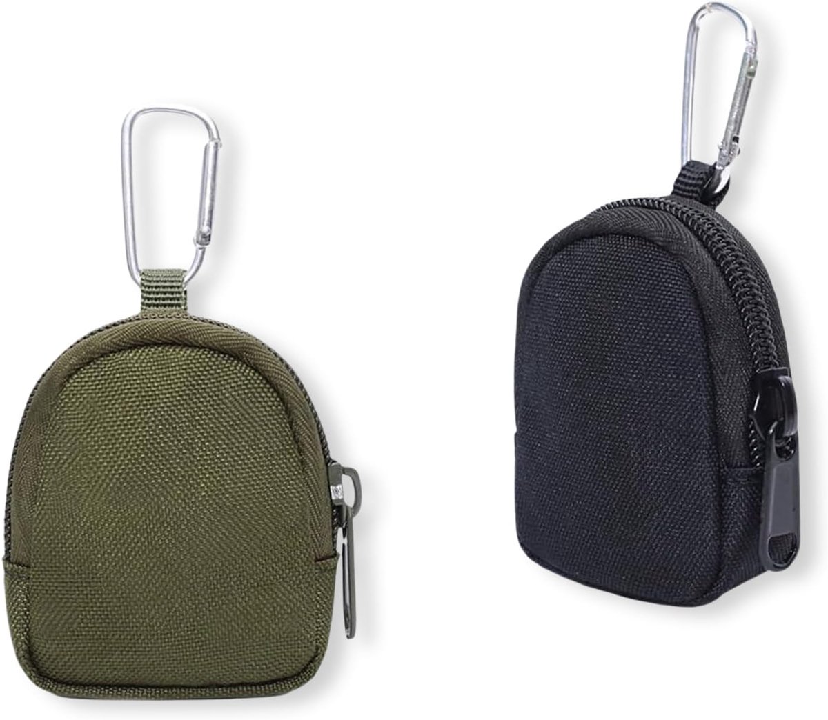 Mini portemonnee 2 stuks - canvas met rits - met sleutelhanger - ideaal voor handbag of auto - ShopVlot