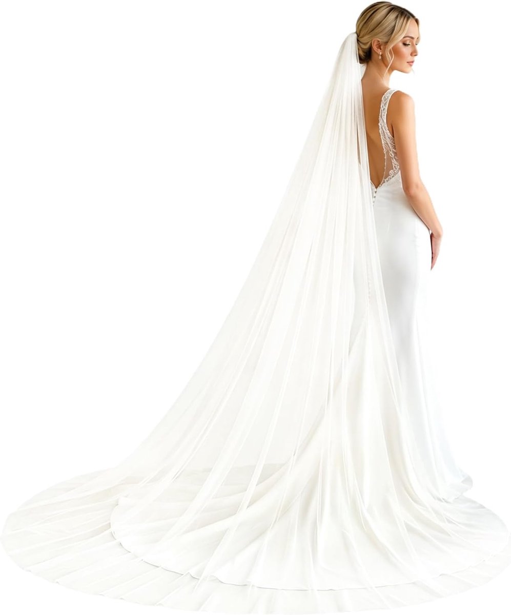 Bridal veil 1 laag - zachte tule - zacht wit - perfect voor bruidshaaraccessoires - ShopVlot