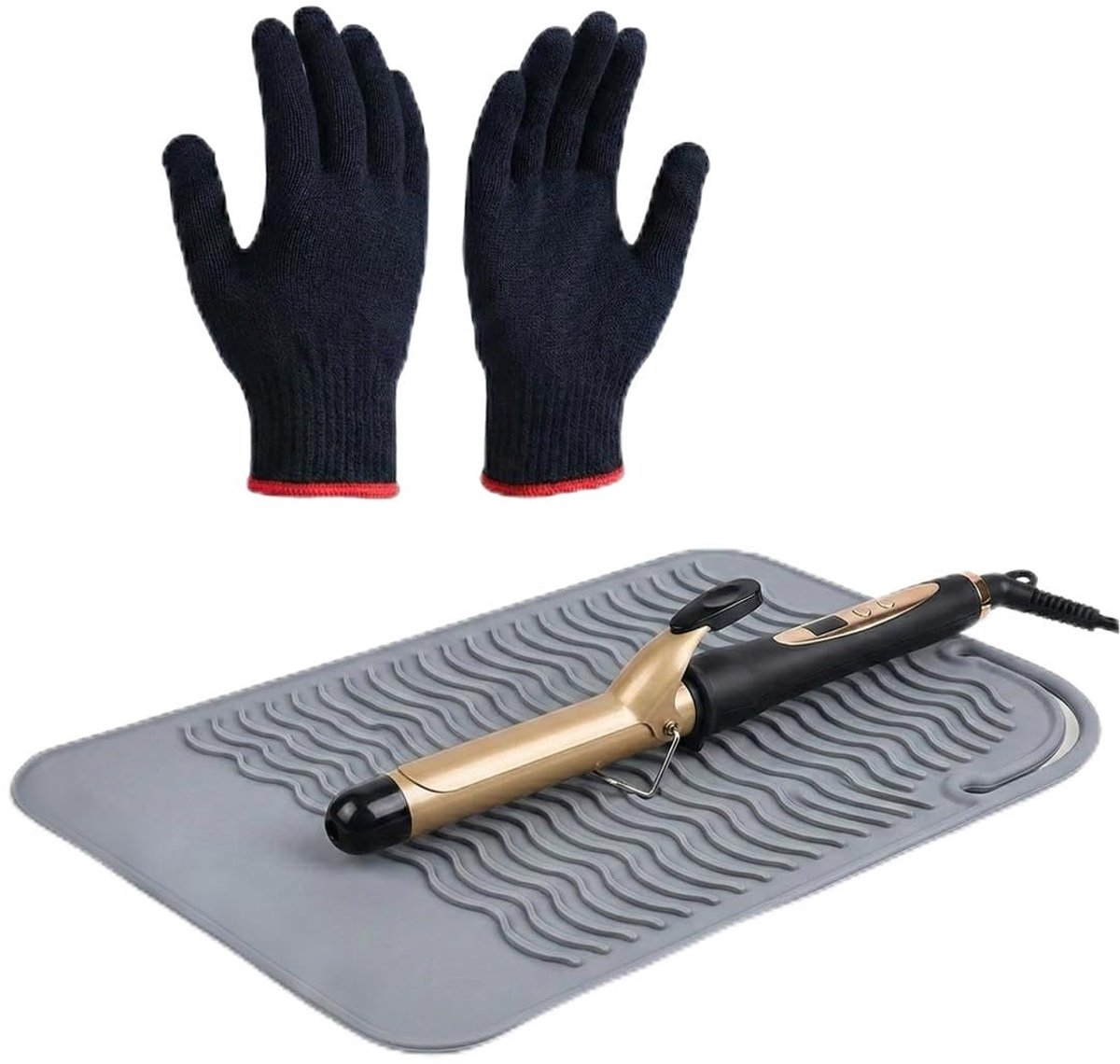 Professionele hittebestendige handschoenen - siliconen pad - beschermt handen tijdens het stylen - ShopVlot