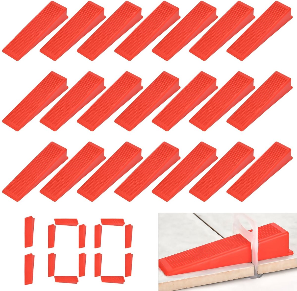 Solidchoice - Set van 100 Plastic Tegelwiggen voor Vloeren