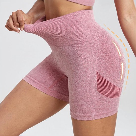 Fietsshorts dames M - roze - scrunch butt - ideaal voor de zomer - ShopVlot — afbeelding 3