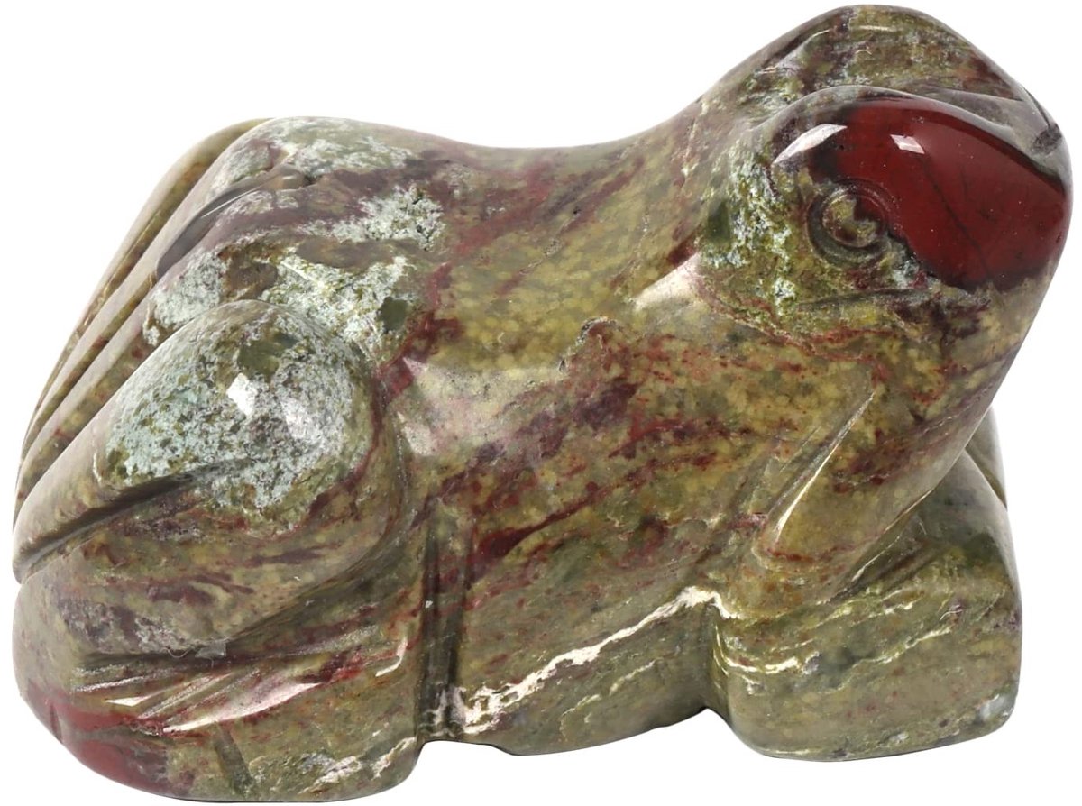 Solidchoice - Handgemaakte Draak Bloedsteen Kikker Beeldje als Spiritueel Totem