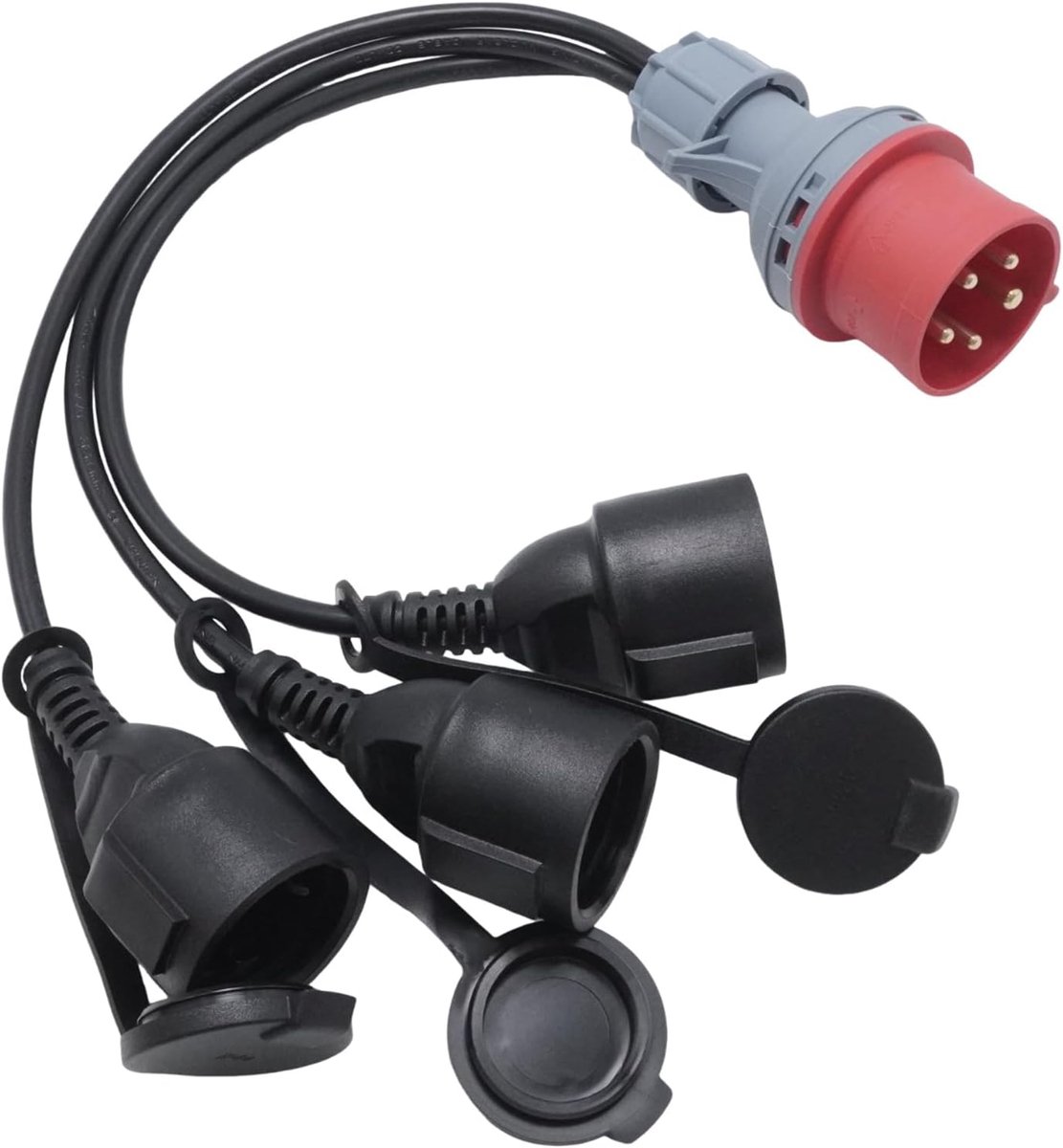 CEE-adapter 5-polig 400 V - Schuko IP44 - weerbestendig - ideaal voor werkplaats en camping - ShopVlot
