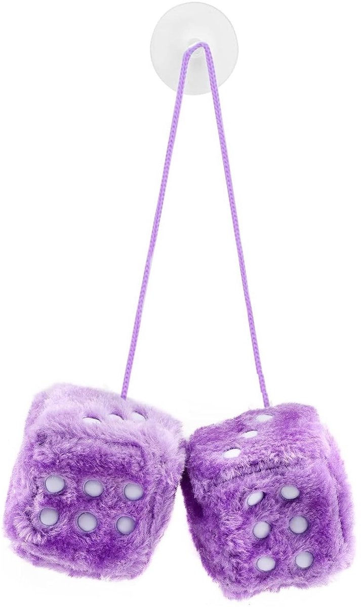 Solidchoice - Fluffy Dice Auto Hangpendant voor Geluk en Decoratie (Paars)