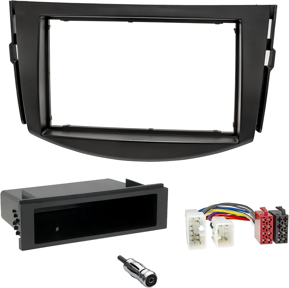 Radio panel kit 1-din/2-din - zwart - voor Toyota RAV4 2006-2012 - eenvoudige installatie - ShopVlot
