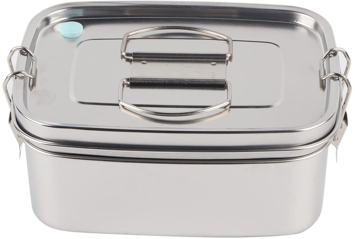 Solidchoice - Roestvrijstalen Lunchbox 1,5L met 2 Lagen en Lekvrije Deksel