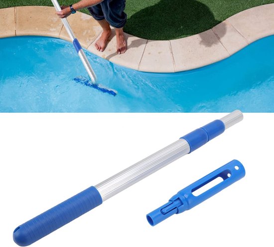 Telescoopsteel Zwembad - Verstelbare Paal - Zwembad Onderhoud - Aluminium Constructie - 113 cm - Zilver — afbeelding 4