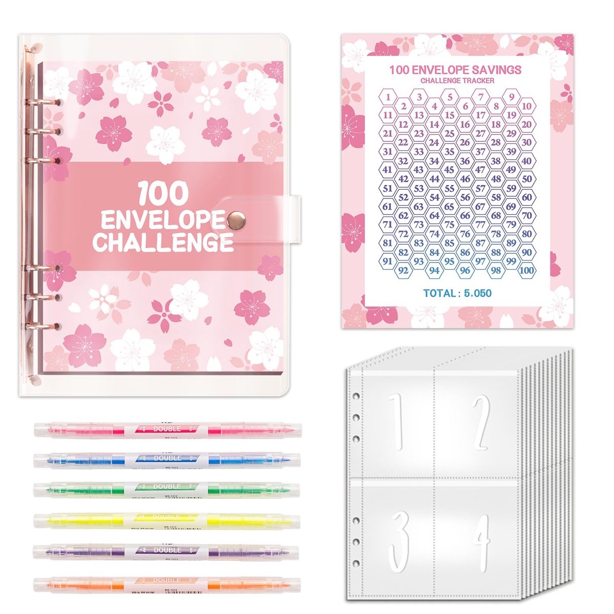 Solidchoice - 100 Enveloppen Spaaruitdaging met Budget Planner