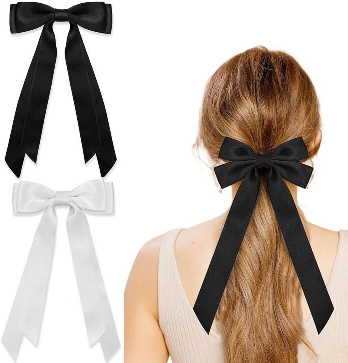 Solidchoice - 2 Stuks Satijnen Haarclips voor Vrouwen
