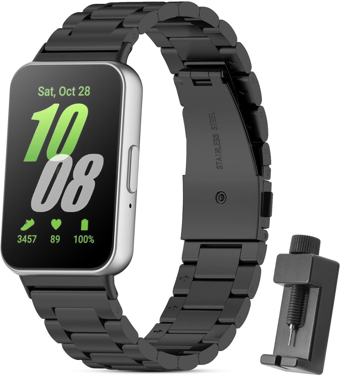 Solidchoice - Verstelbare RVS Armband voor Smartwatch