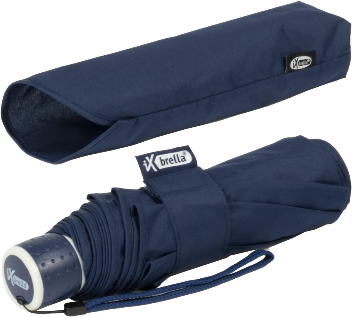 Pocketparaplu mini ultra licht - grote kap - insigne blauw - ideaal voor onderweg - ShopVlot