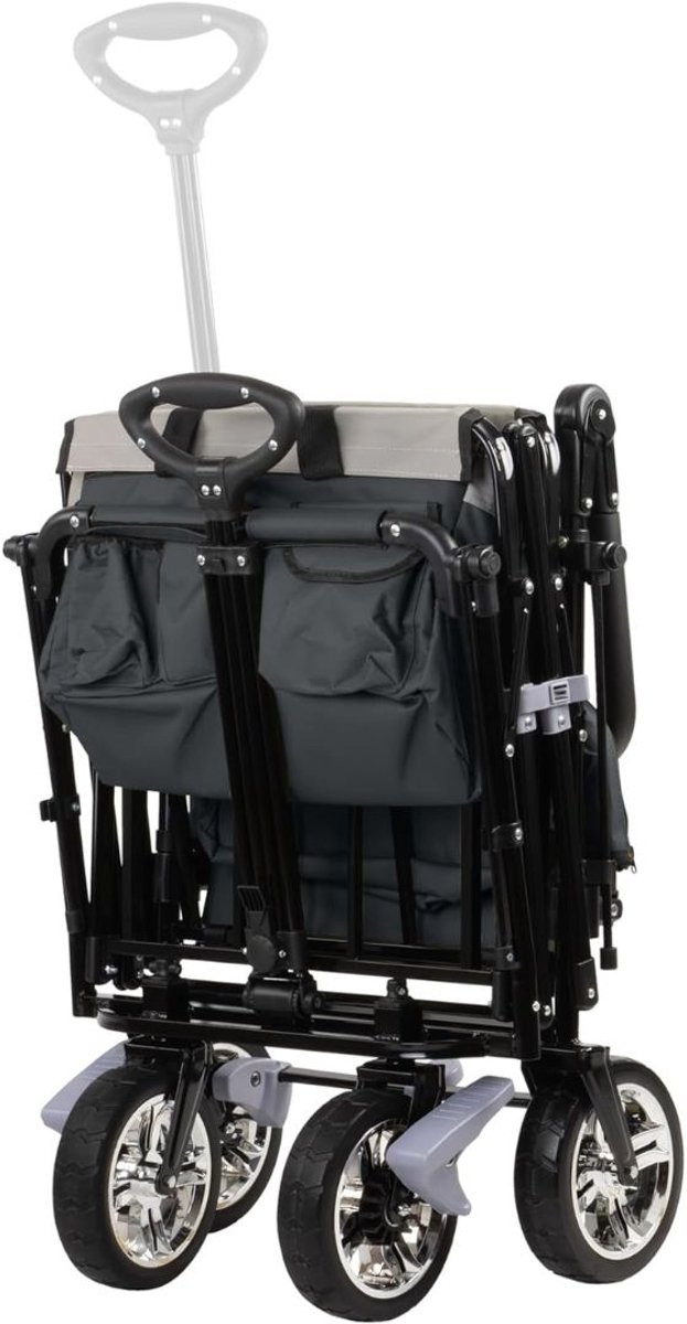 VALI® Bolderkar met Dak - Transportwagen met Dak - Opvouwbare Transportwagen - Grijs - 120cm x 55cm x 98cm van Vali — afbeelding 4