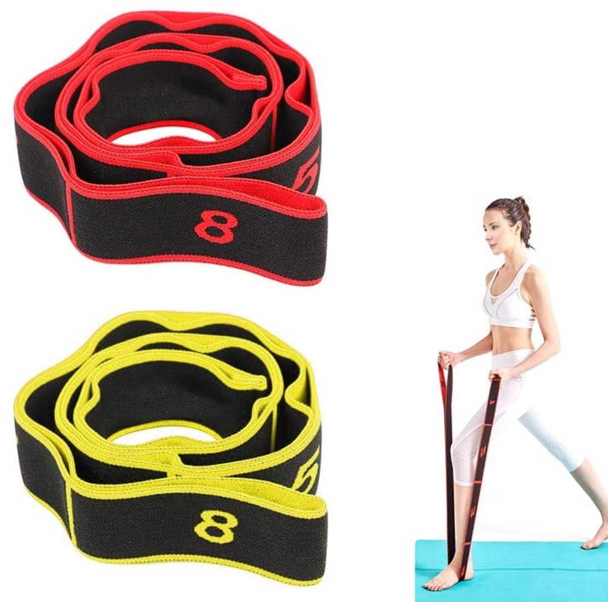 Solidchoice - Set van 2 Fitness Bands met 8 Lussen voor Effectieve Training