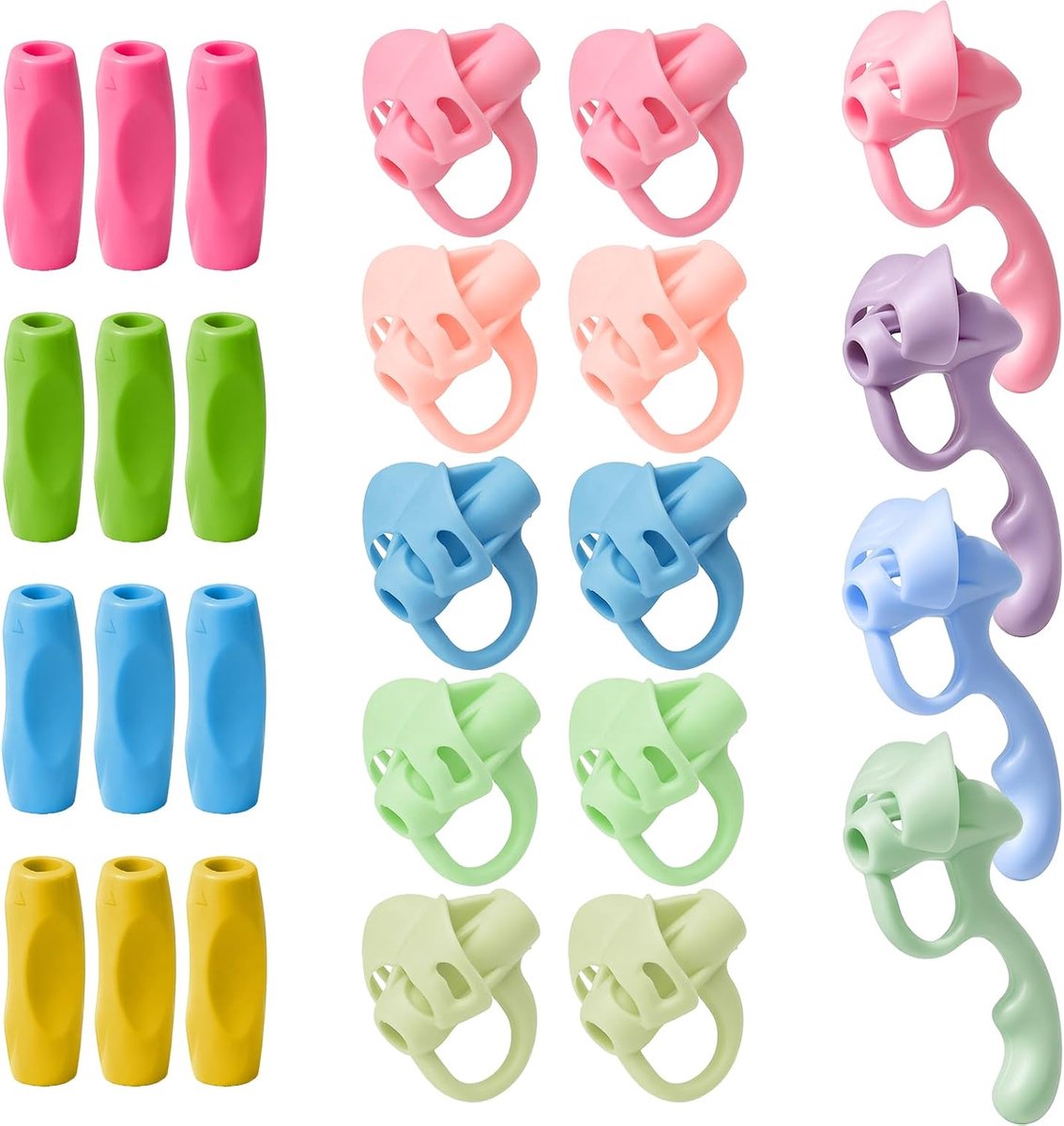 Penhouder hulpstuk set - 26-delig - siliconen - ergonomisch voor linkshandigen en rechtshandigen - ShopVlot