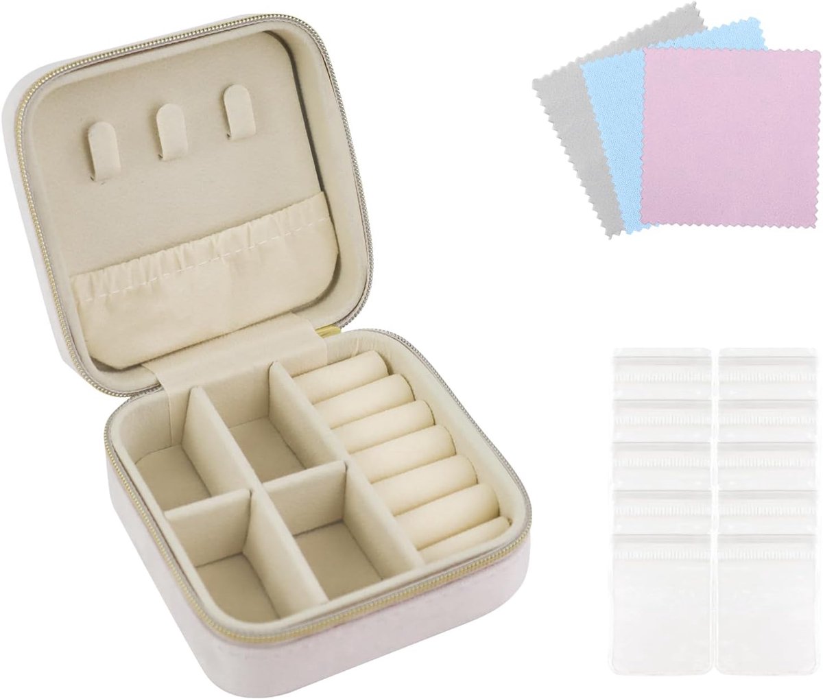 Sieradenbox klein - Velvet - Compact en draagbaar - Bescherming voor sieraden - ShopVlot
