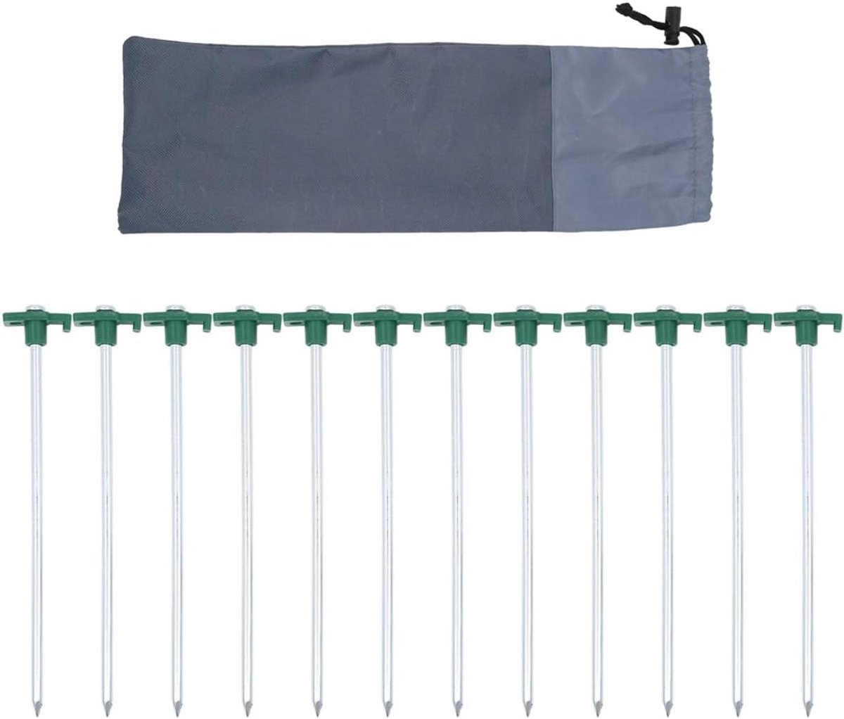 Tentsteken 25CM - Metalen Haringen met Tas - Sterk en Corrosiebestendig - Ideaal voor Kamperen - ShopVlot