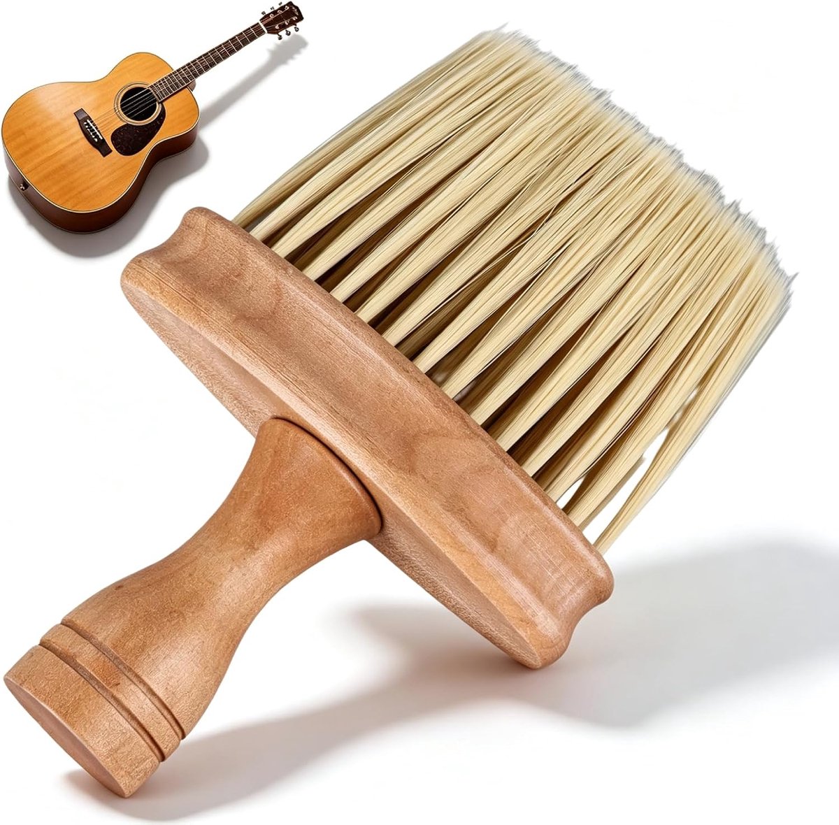 Schoonmaakborstel voor gitaar - dubbele zijde - houten borstel - effectief stof en vuil verwijderen - ShopVlot