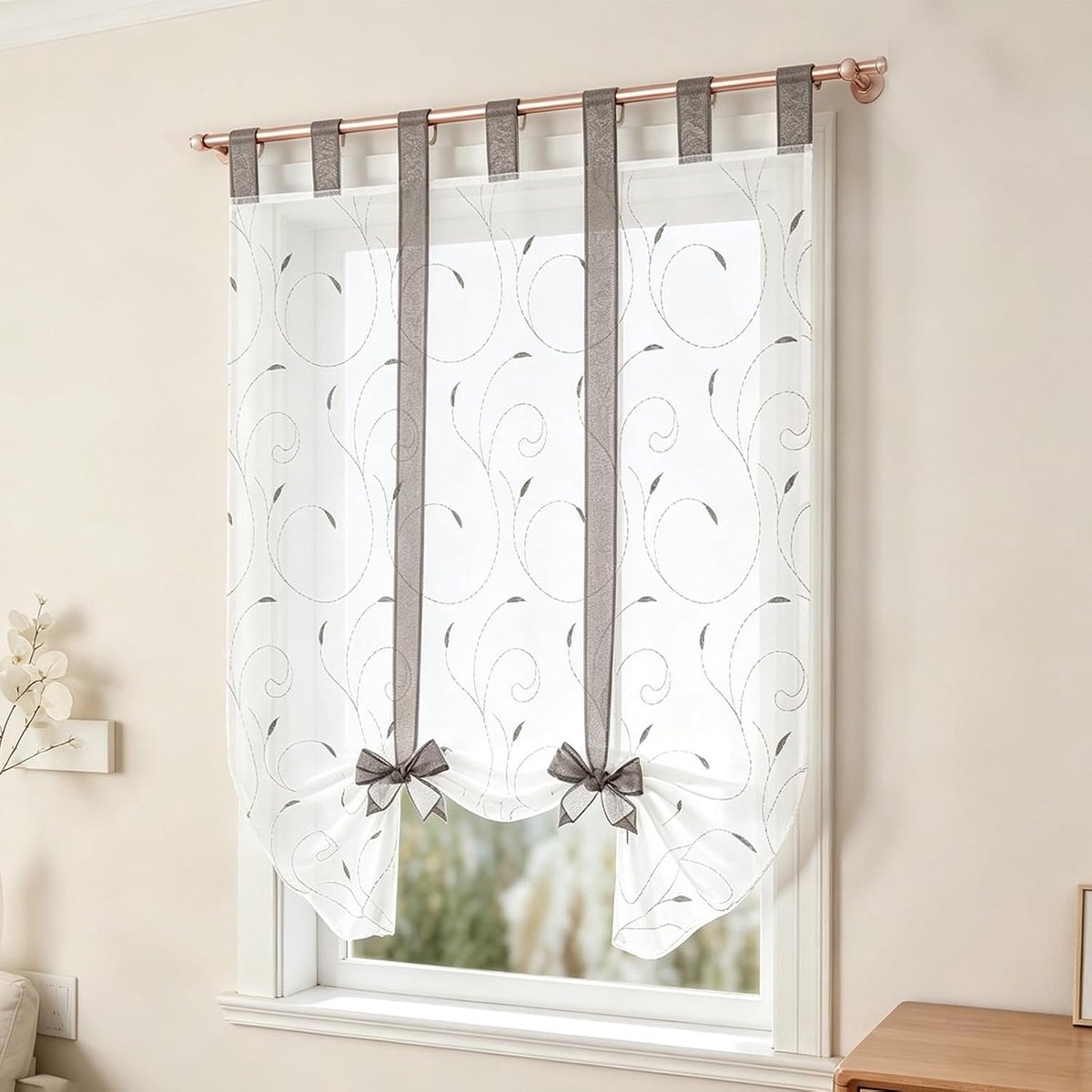 Vouwgordijn keuken 80x140cm - lichtdoorlatend - met trekfunctie - ideaal voor moderne ruimtes - ShopVlot