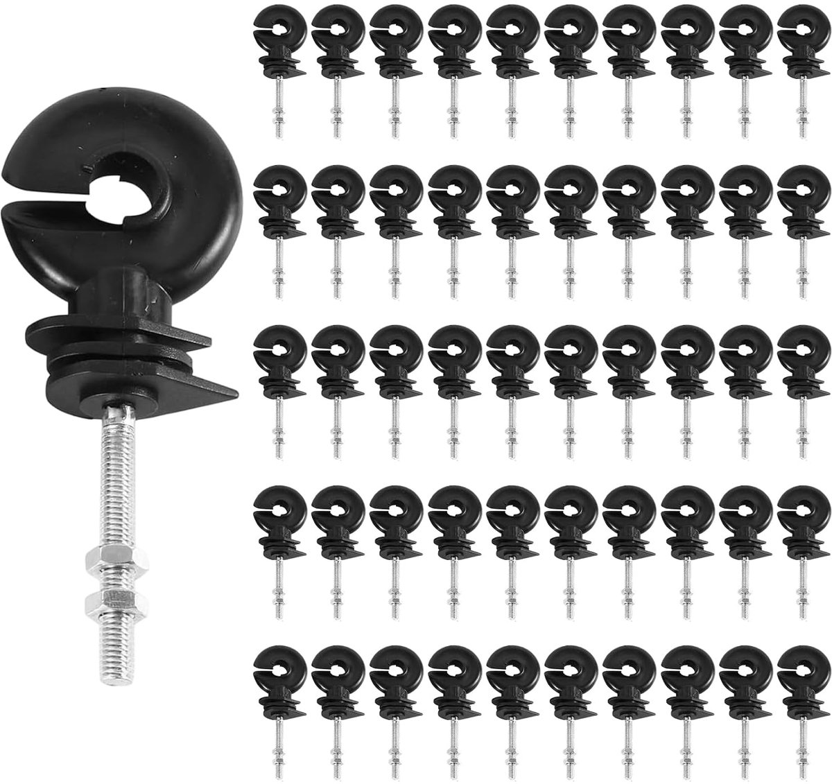 Isolatoren weidehek 50 stuks - 9 x 3,5 cm - ringisolatoren - voor elektrisch hek en landbouw - ShopVlot