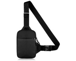 Draagtas, Waterdichte Crossbody Tas, Lichtgewicht Borst Rugzak met Rits en Verstelbare Band, Unisex voor Buitensporten, Reizen, Wandelen, Kamperen en Fietsen, Zwart, Één maat, Zwart, Één