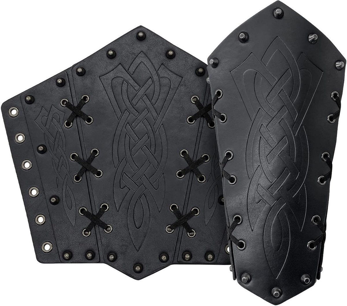 Viking bracer voor mannen - middeleeuwse faux leren armguard - verstelbaar - perfect voor LARP - ShopVlot