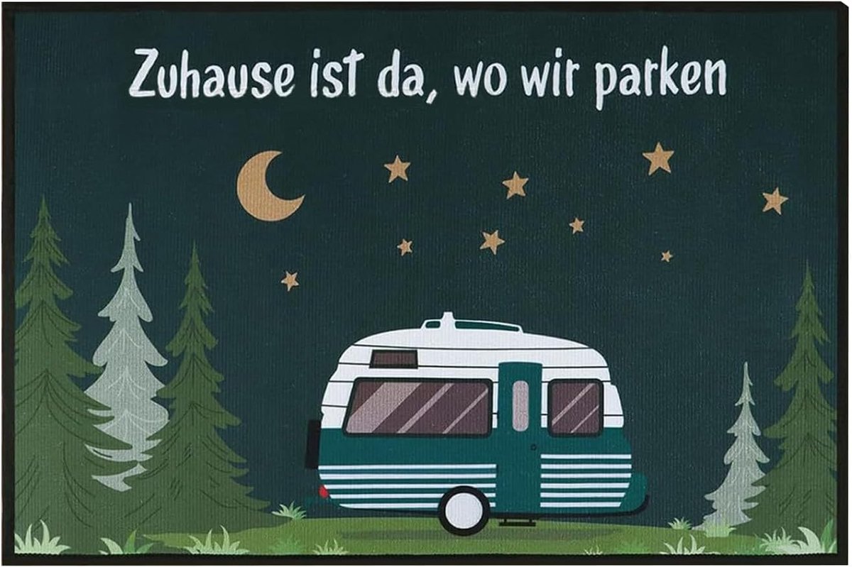 Campingmat 40 x 60 cm - Grappige vloermat - Antislip vuilopvangmat - Perfect voor binnen en buiten gebruik - ShopVlot