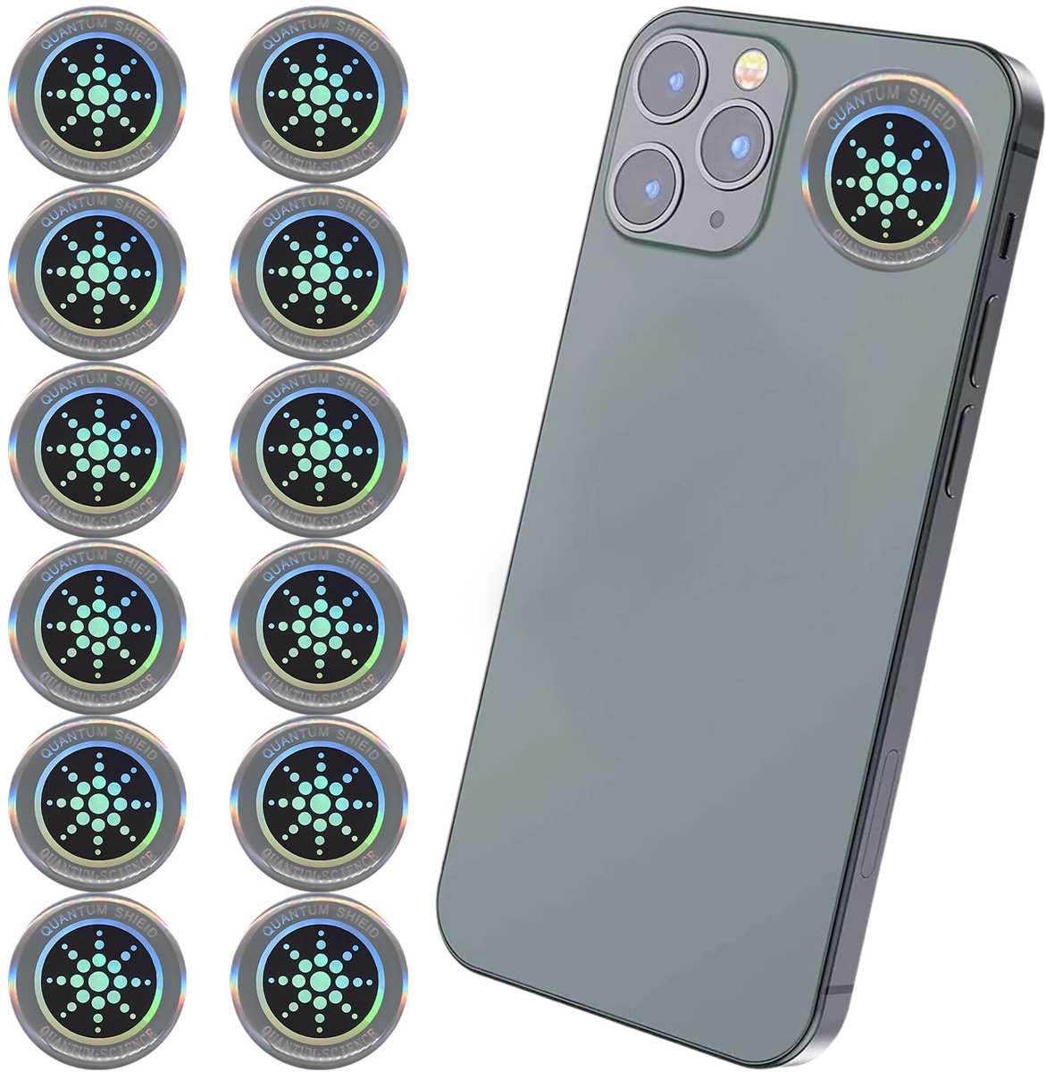 Solidchoice - Set van 12 Stralingsbeschermers Stickers voor Elektronische Apparaten