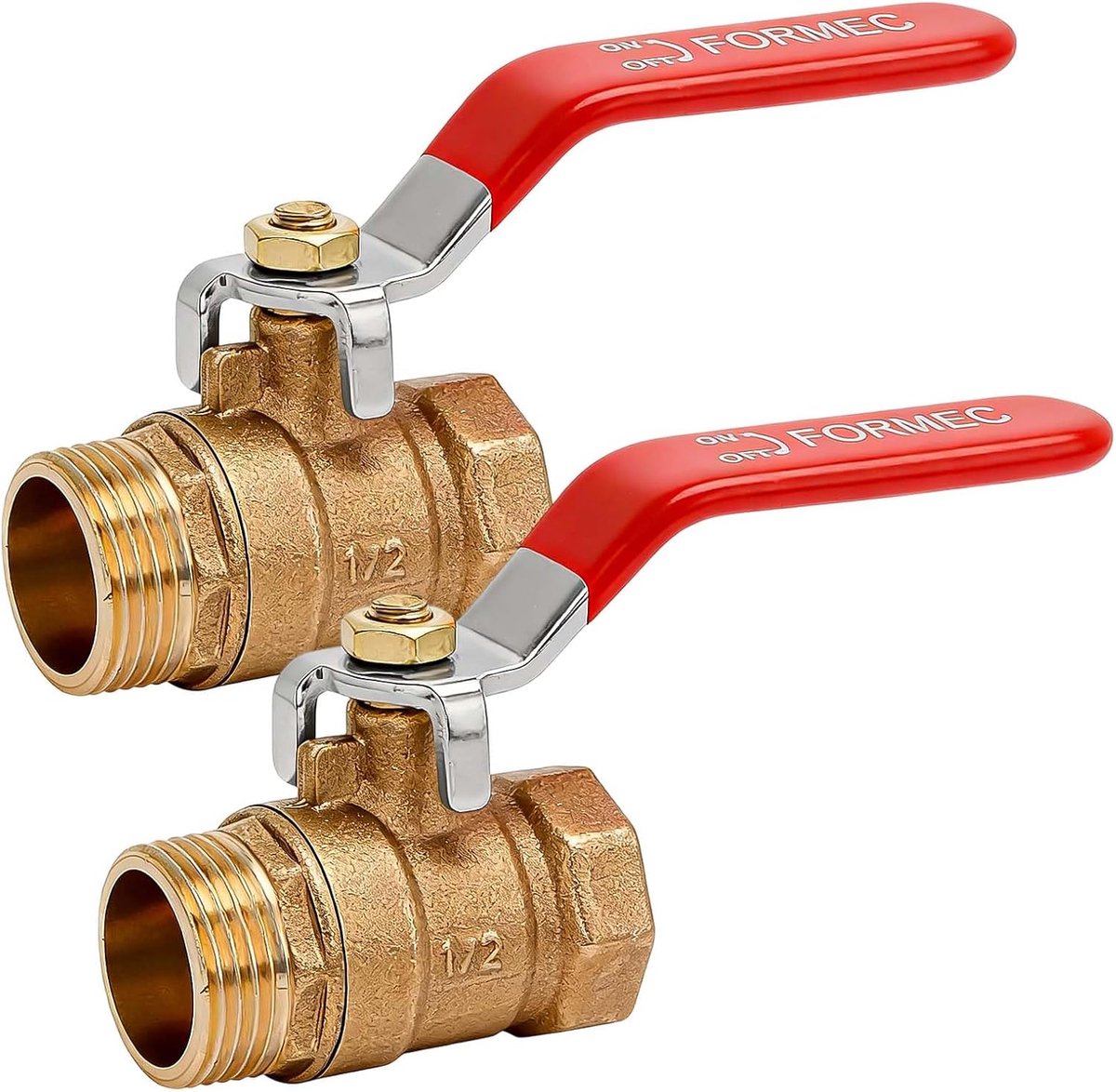 Kogelklep 1/2 Inch AG-IG - Messing - Met hefboom - Voor water en gas - ShopVlot