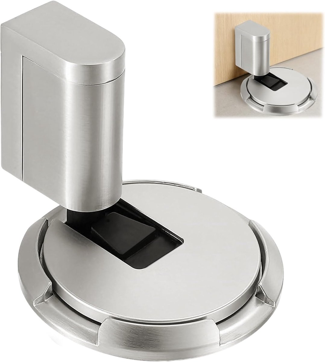Magnetische deurstopper zelfklevend - zware deurhouder - zinklegering zonder boren - ShopVlot