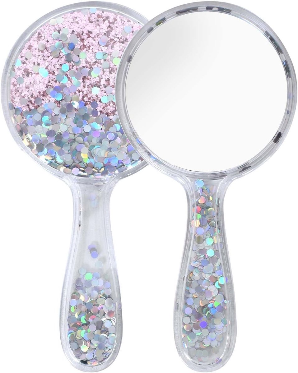 Handspiegel 15 x 7,5 cm - Professionele ronde spiegel - Duurzaam PVC - Ideaal voor make-up en scheren - ShopVlot