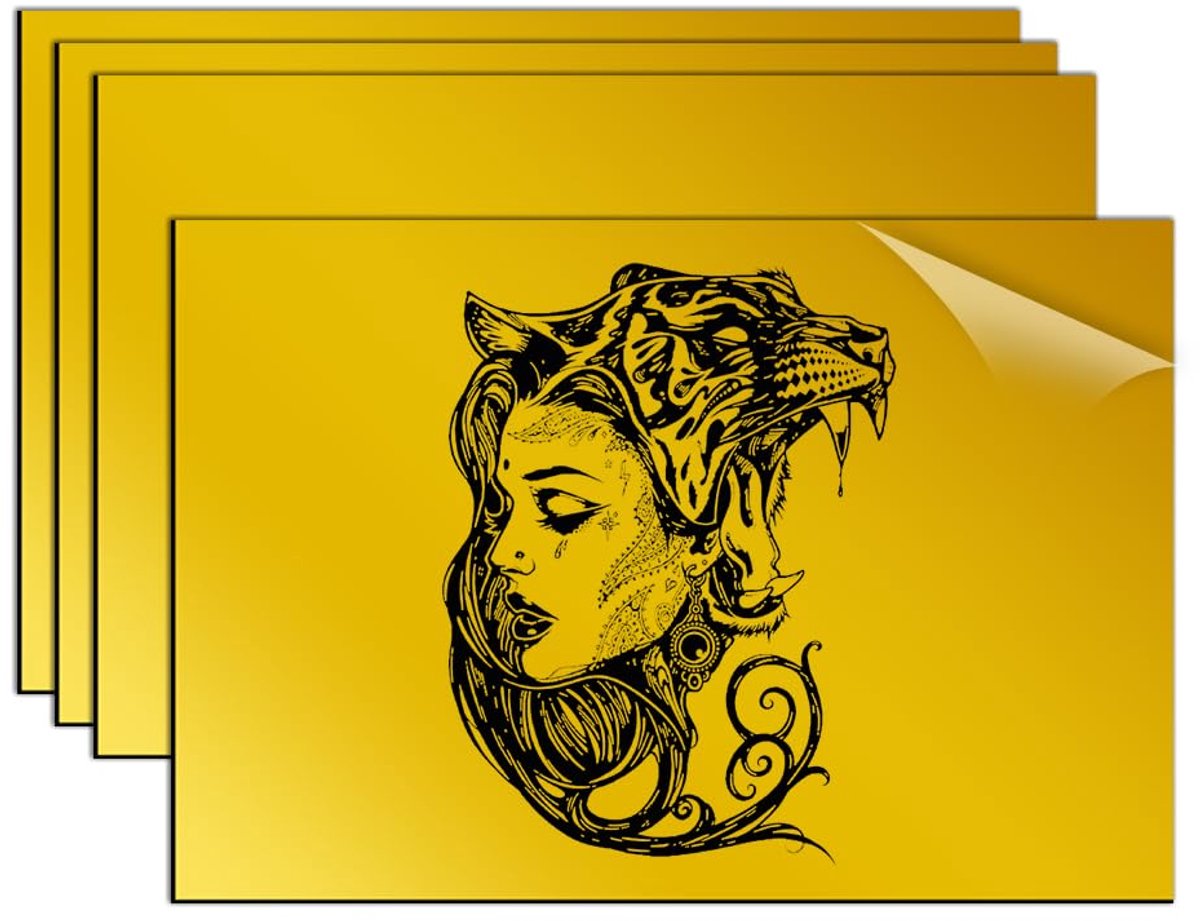 Laser graveren platen 30 x 20 cm - 1,3 mm kunststof - zwart op gemirroord goud - ideaal voor naamlabels - ShopVlot