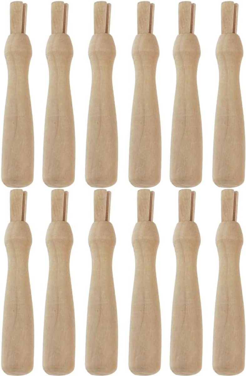 Viltnaalden set 12 stuks - houten handvat - ergonomische grip - eenvoudig droogvilten - ShopVlot