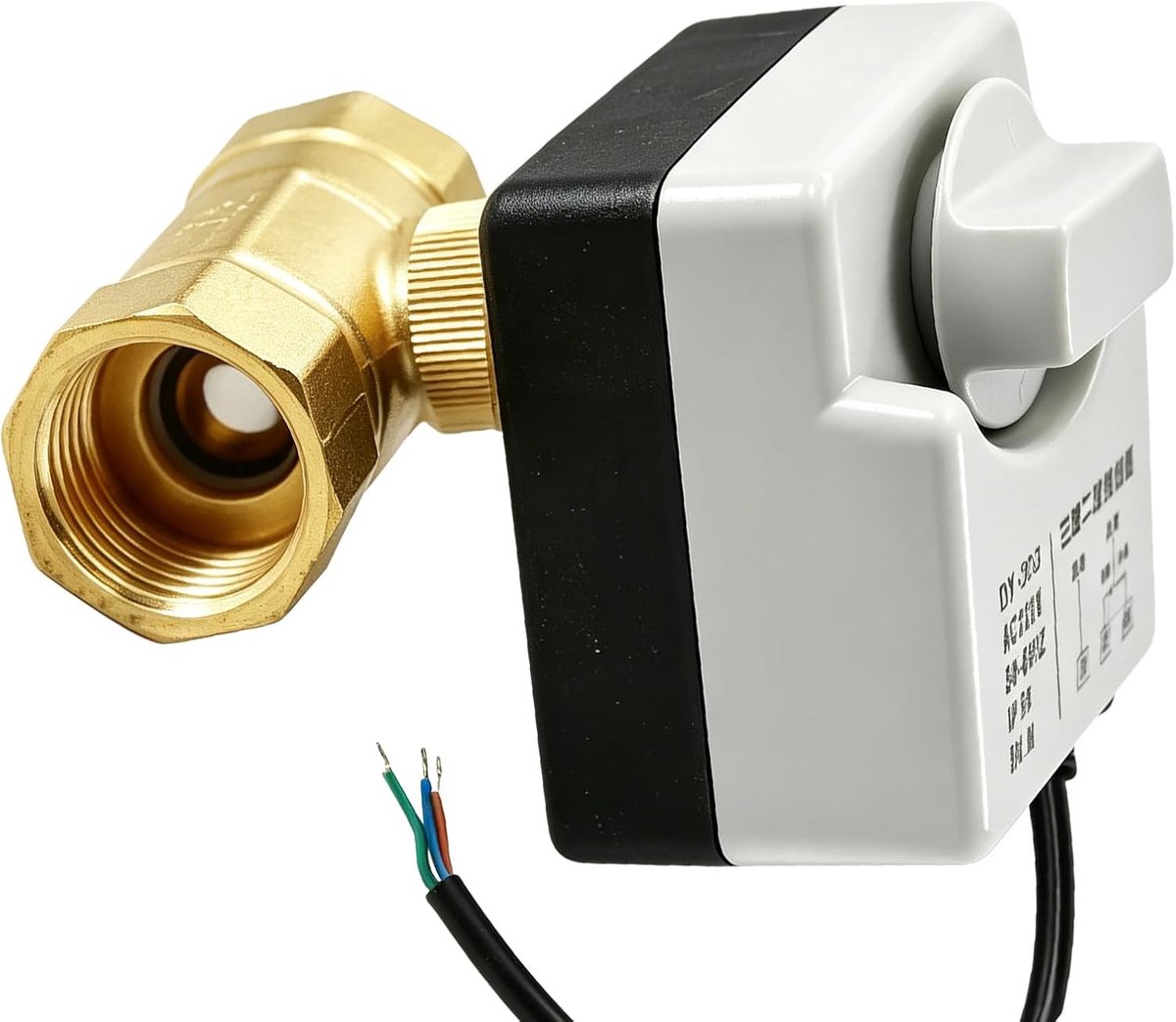 2-weg motorkogelkraan DN25 - messing elektrisch ventiel - handmatige functie - ideaal voor airconditioning - ShopVlot