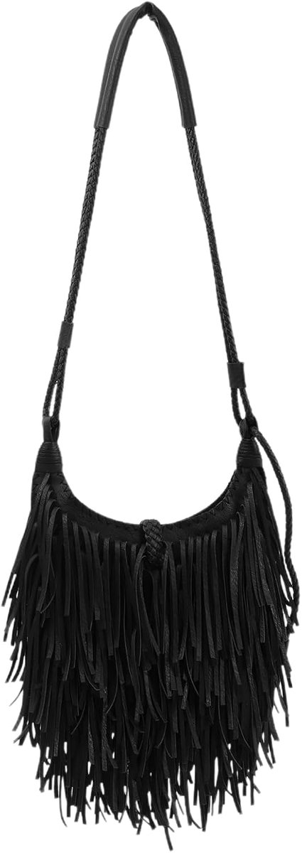 Dames crossbody handtas - faux suede - franjes - trendy schoudertas voor dagelijks gebruik - ShopVlot