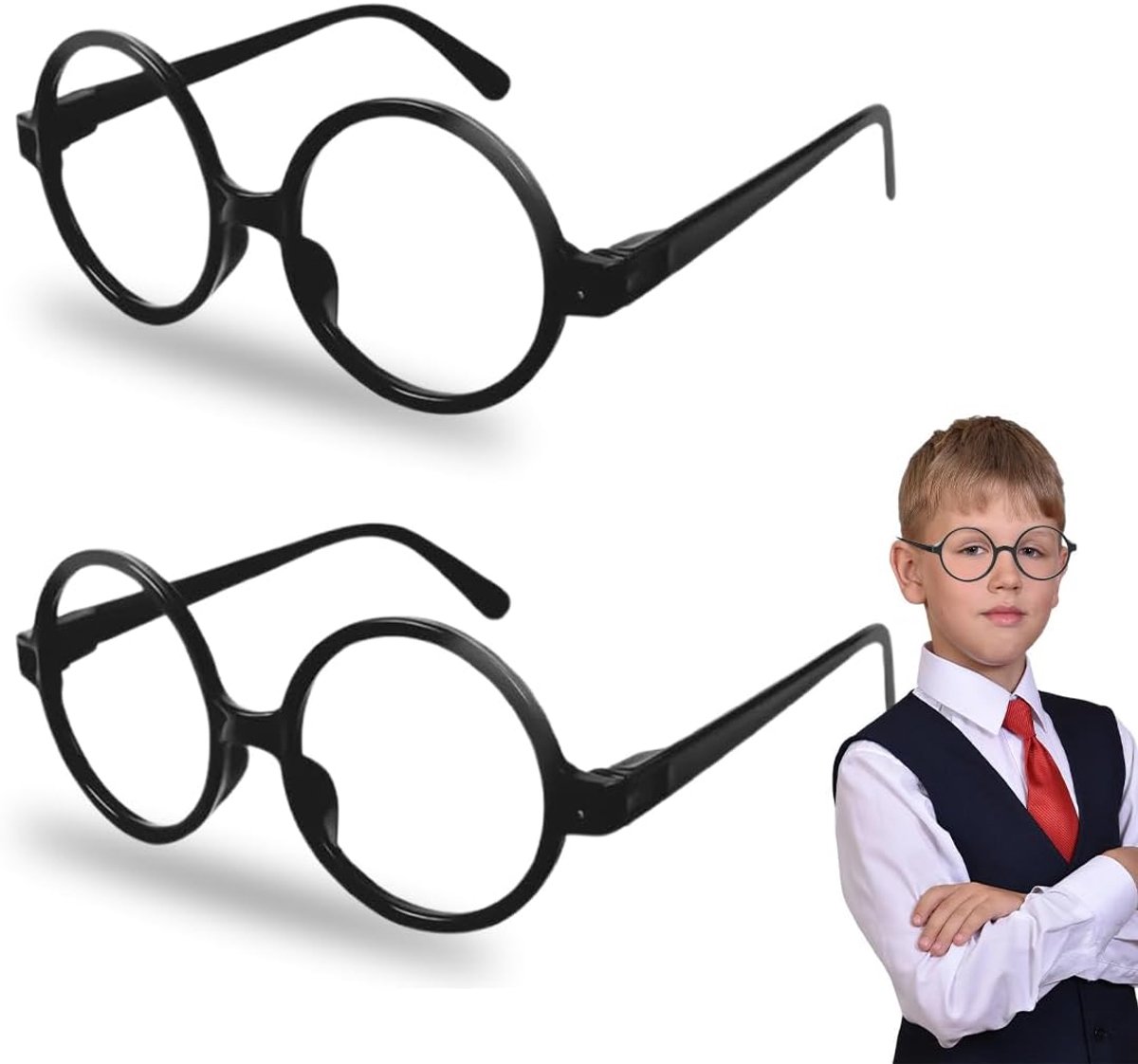 Ronde brillen set van 2 - Retro kunststof - Lichtgewicht en comfortabel - Perfect voor feesten - ShopVlot