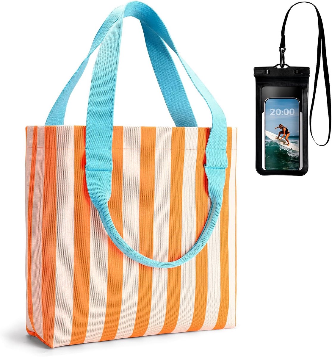 Tote bag strandtas groot - lichtgewicht - kleurrijk design - perfect voor de zomer - ShopVlot