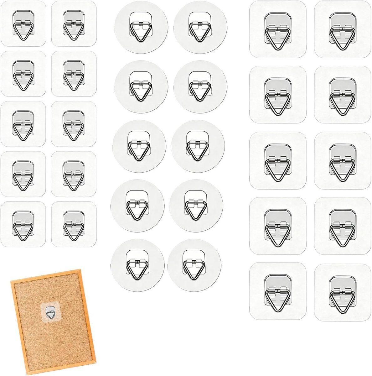 Zelfklevende ophangpads 30 stuks - transparant - herbruikbaar zonder resten - ideaal voor fotolijsten - ShopVlot