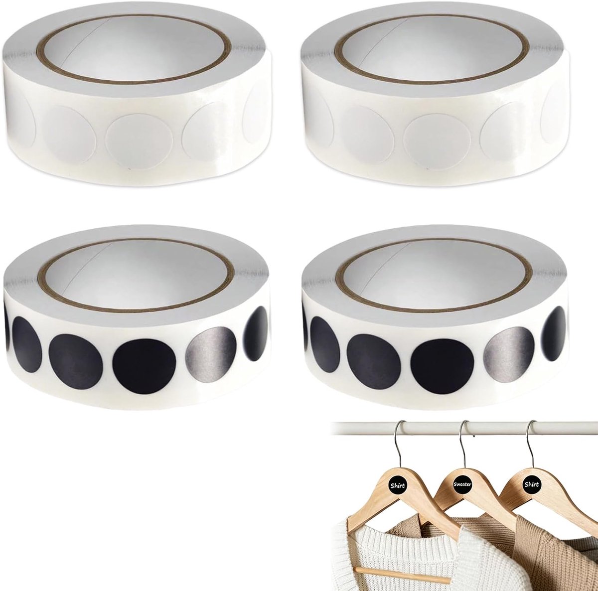Set van 4.000 ronde schietplakken 19 mm - zwart en wit - sterke lijm - perfect voor schietpraktijk - ShopVlot